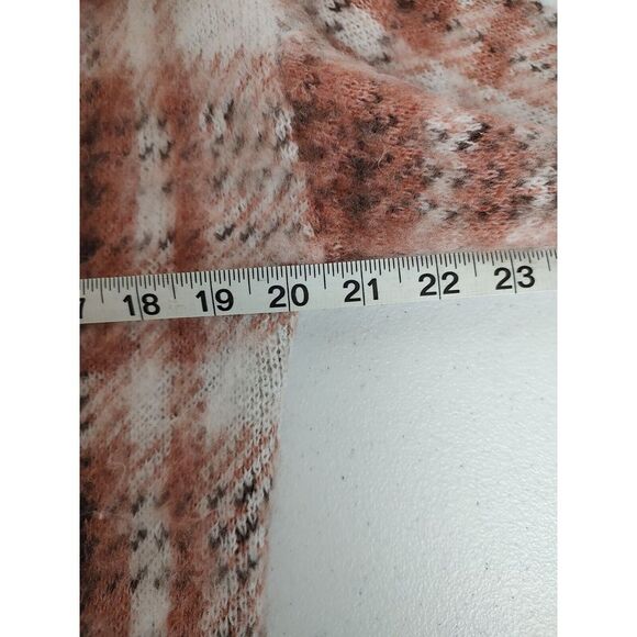 Cardigan Plaid Knit Button Down Sweater Long Sleeve Cozy Boho XS - Picture 3 of 7